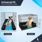 Happy Howls eleven hundred denier fabric kennel bumper shielding a large dog.
