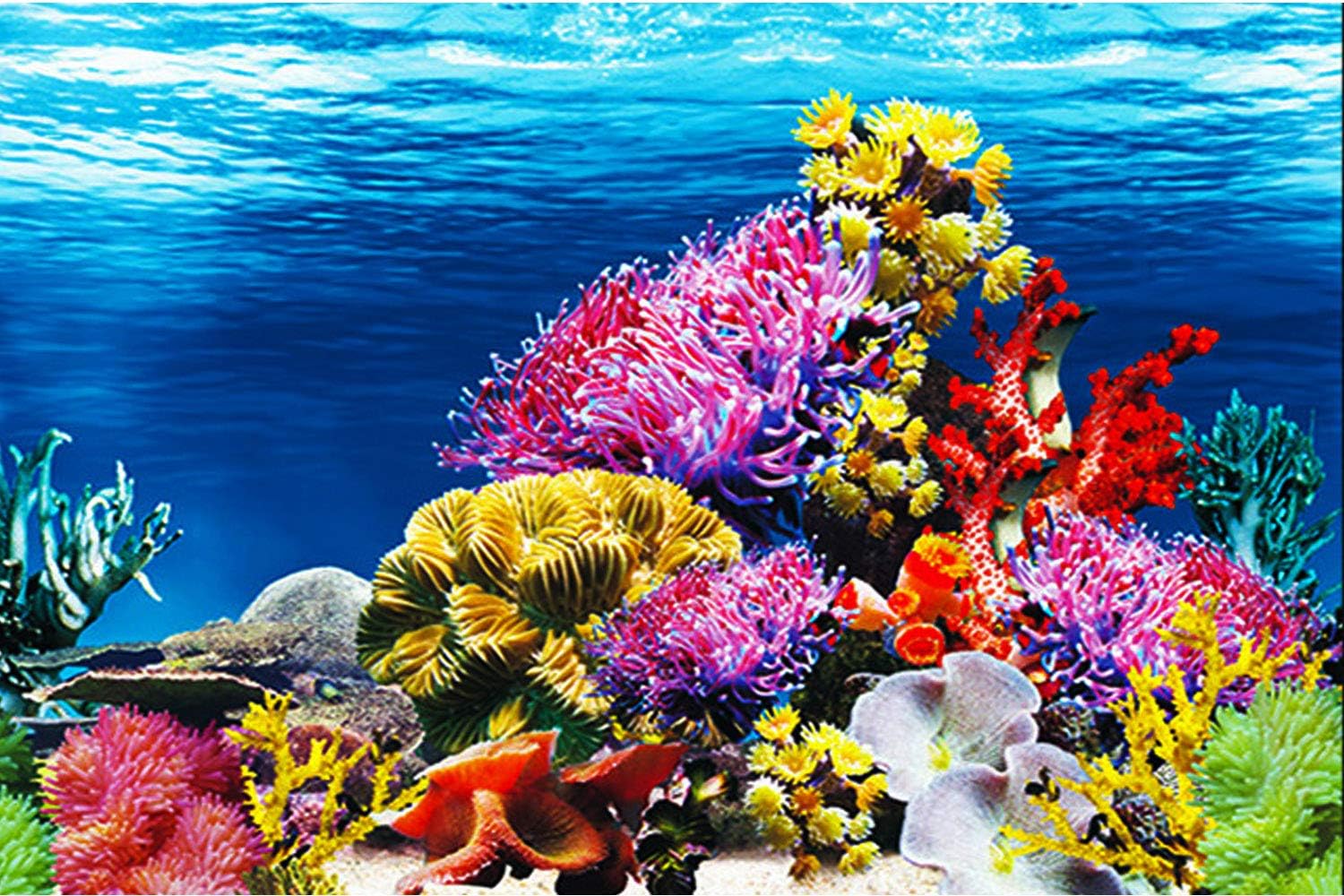 Trimming and measuring the waterproof PVC ELEBOX fish tank background for a custom fit.