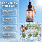 para Defend Wormwood Black Walnut Cleanse for Humans Drops Liquid Soursop Garlic Pumpkin Seed PAU D'Arco Oil of Oregano Turmeric Berberine Neem Extract Hull Bark Tincture by Clean Nutra - Image 3