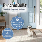 Handcrafted USA made PoochieBells hanging on door handle