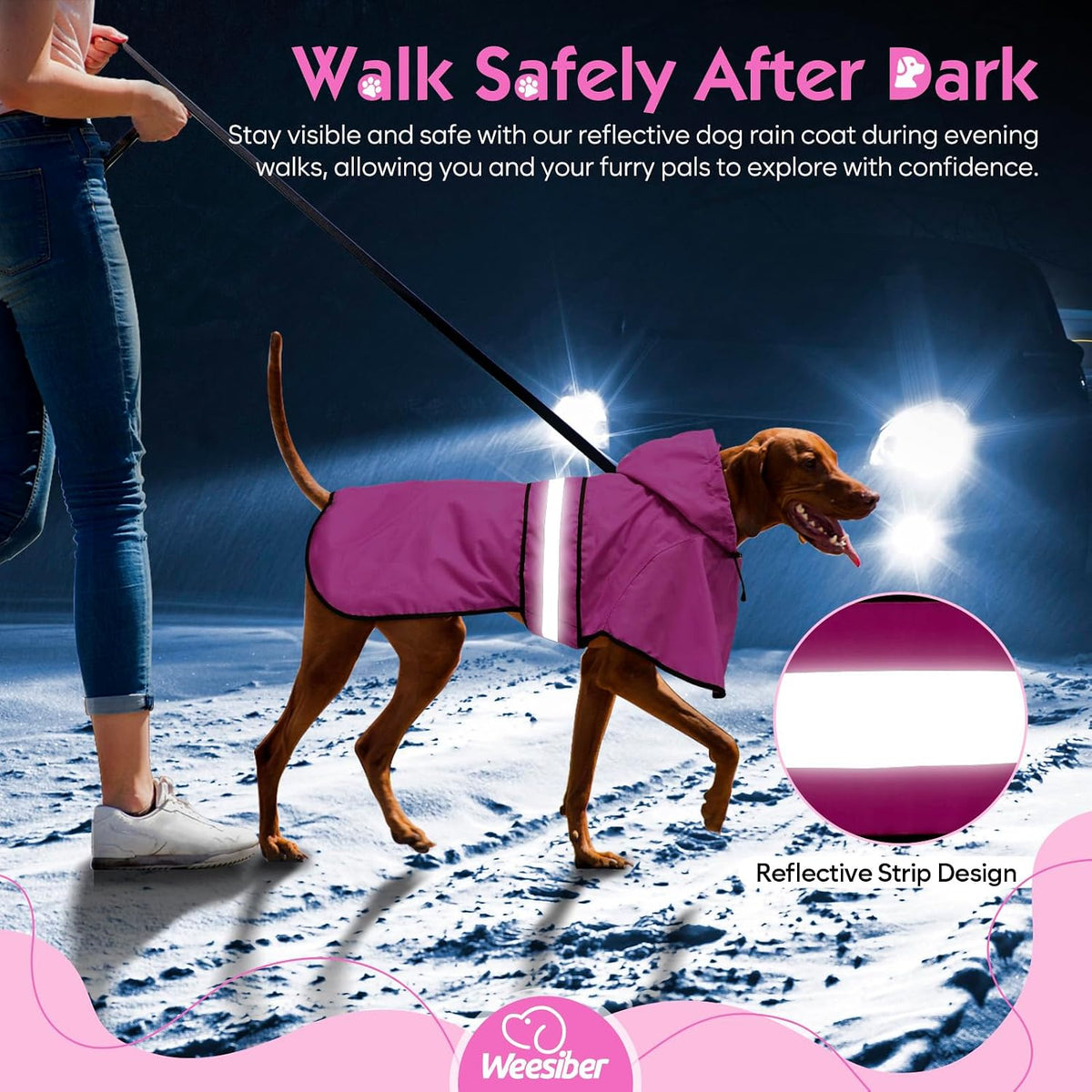 Durable pink water repellent dog clothes designed for large and extra large breeds