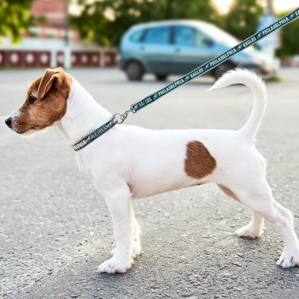 High quality satin texture of Philadelphia Eagles pet leash