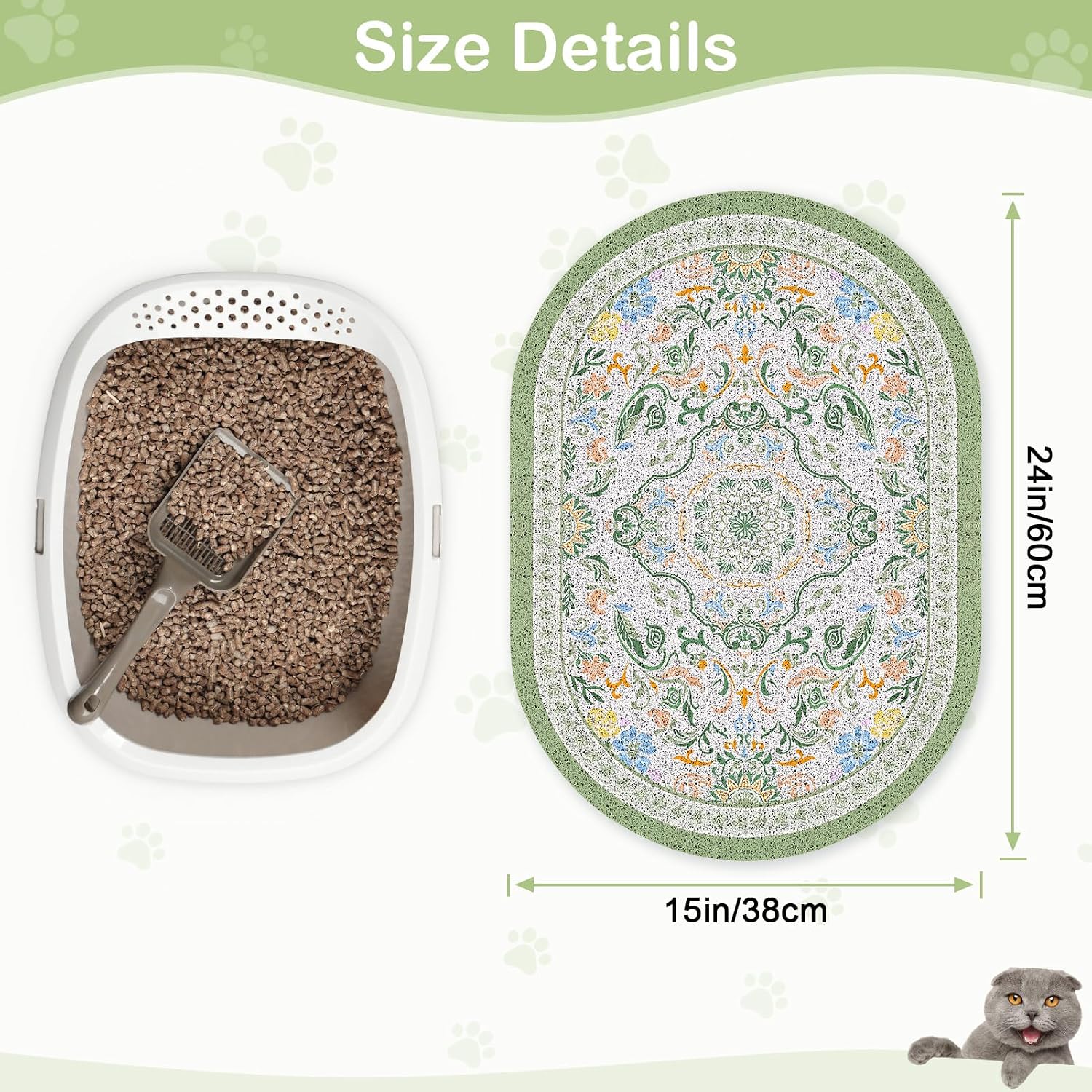 Rinsing the waterproof bean green pet mat with water for cleaning