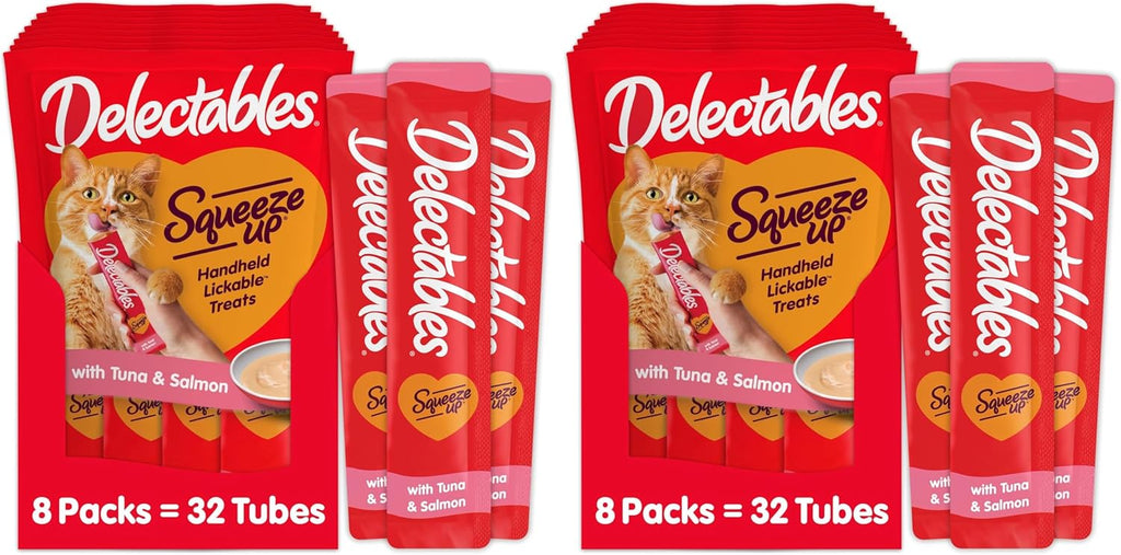 Delectables Squeeze Up Creamy Squeezable Puree, Lickable Wet Cat Treats, Grain Free, No Added Fillers, No By-Products, No Added Preservatives, 0.5 Ounces Tuna & Shrimp, 32 Tubes Total - Image 10