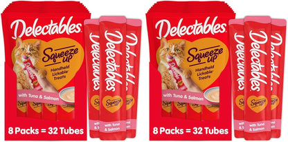 Delectables Squeeze Up Creamy Squeezable Puree, Lickable Wet Cat Treats, Grain Free, No Added Fillers, No By-Products, No Added Preservatives, 0.5 Ounces Tuna & Shrimp, 32 Tubes Total - Image 10