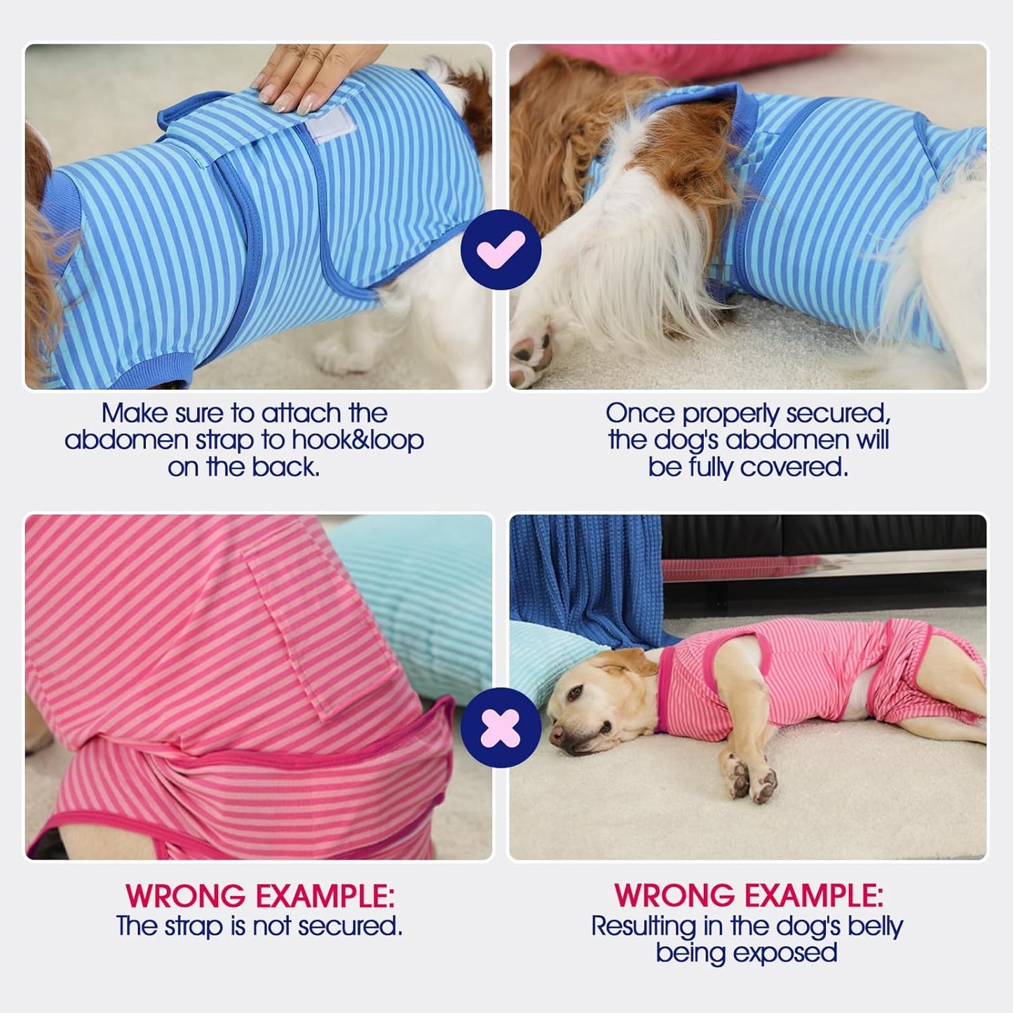 FUAMEY Recovery Suit for Dogs After Surgery,Soft Breathable Dog Bodysuit E-Collar & Cone Alternative Surgical Suit,Male Female Dog Neuter Spay Suits Anti Licking Wounds Onesie Rose Stripes L - Image 9