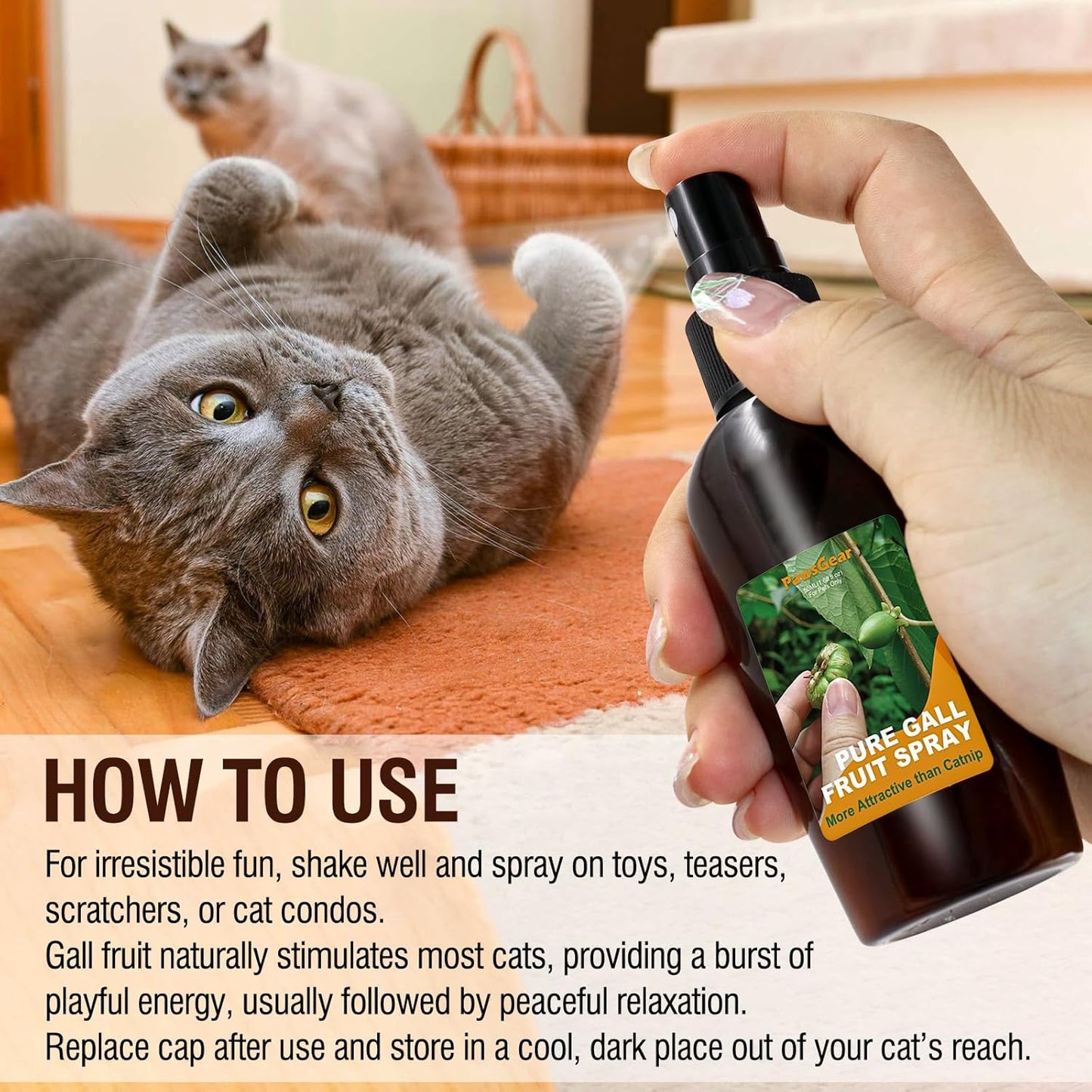 PawsGear alcohol free cat training spray liquid formula bottle close up