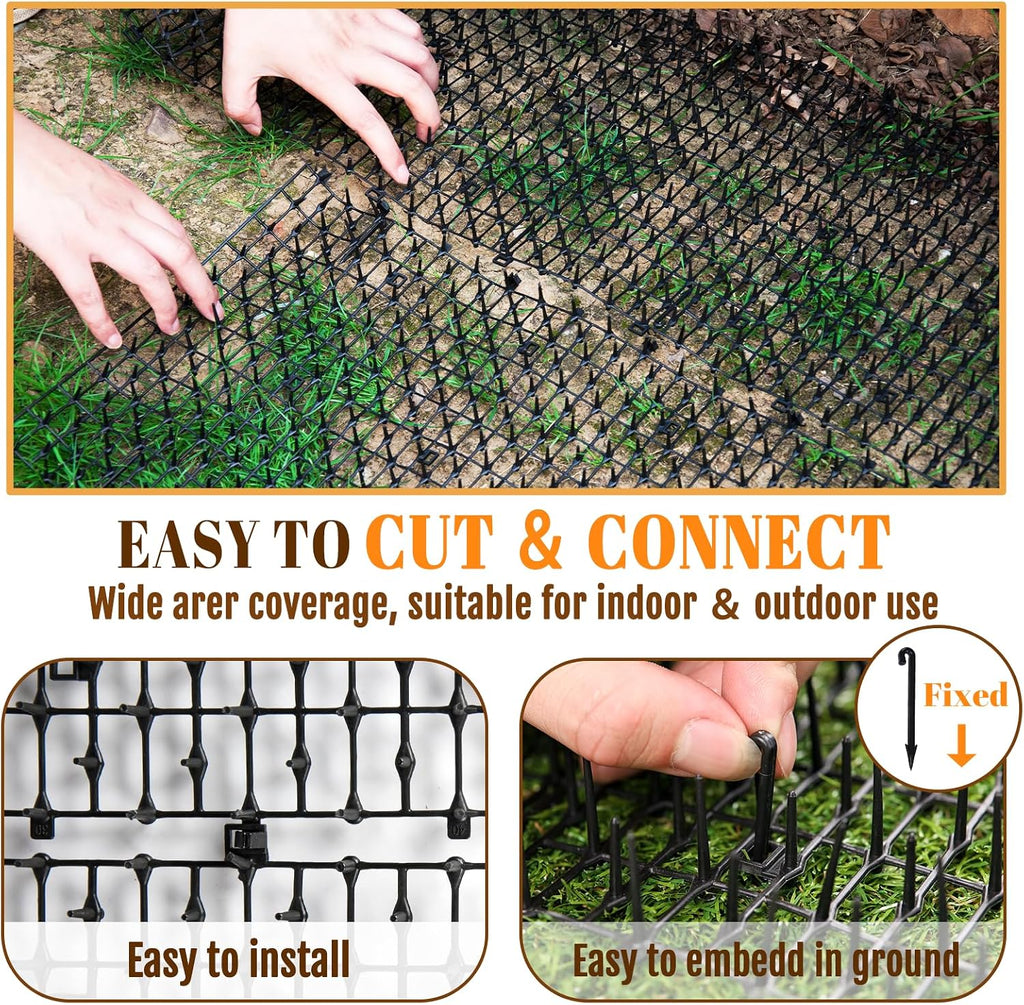 Hmdivor 10ft cat scat mat installed in a flower bed