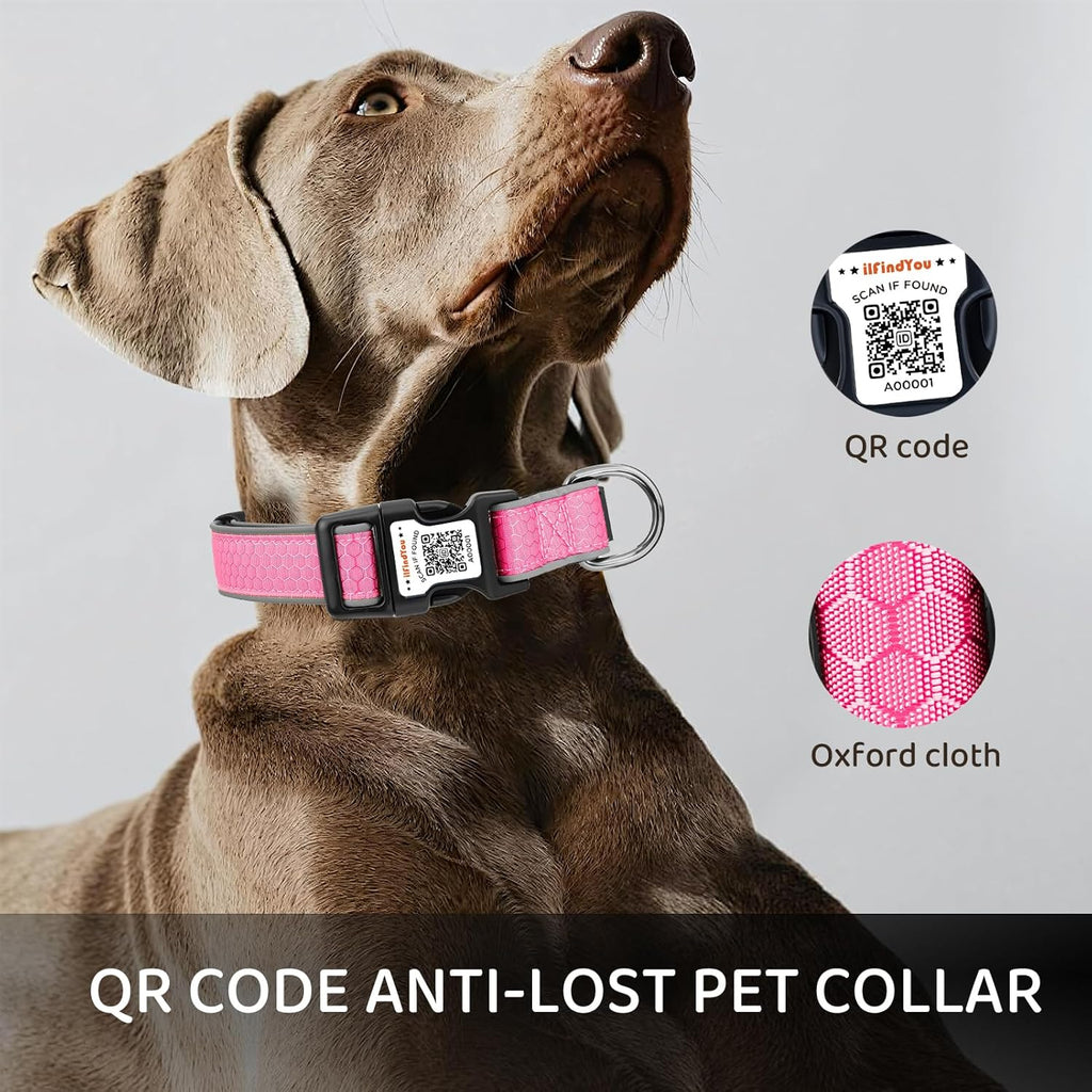 ILFINDYOU durable Oxford fabric anti loss pet collar for large dogs close up detail