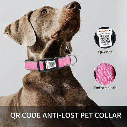ILFINDYOU durable Oxford fabric anti loss pet collar for large dogs close up detail
