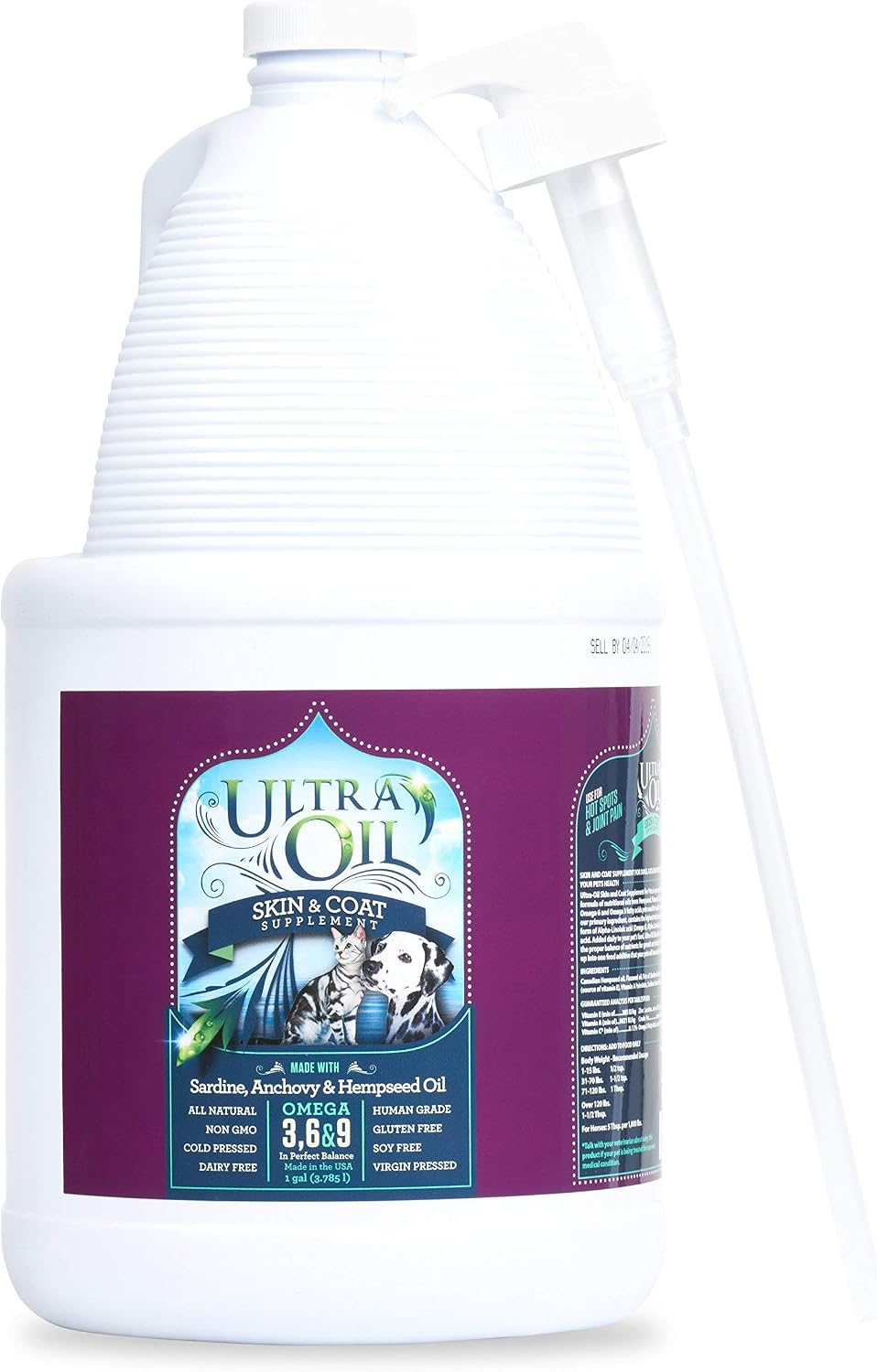 Ultra Oil Skin and Coat Supplement for Dogs and Cats with Hemp Seed, Flaxseed, Grape Seed, and Fish Oils for Relief from Dry Itchy Skin, Dull Coat, Hot Spots, Dandruff, and Allergies, (16 oz) - Image 11