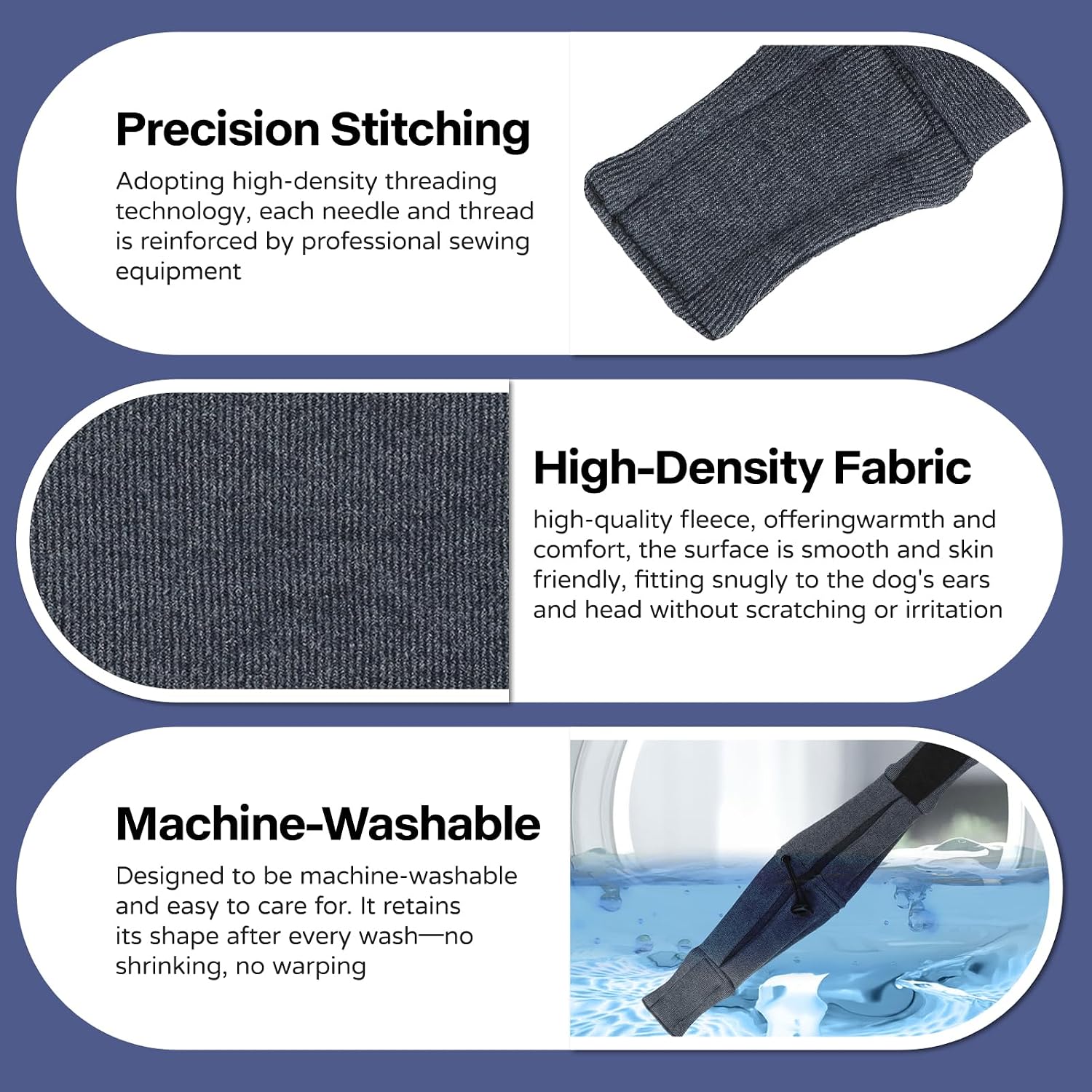 Comfortable dog swaddle headband for thunder and fireworks protection