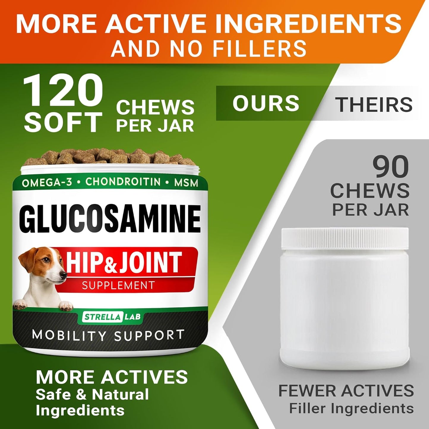 Close up of allergen free gluten free canine mobility treats