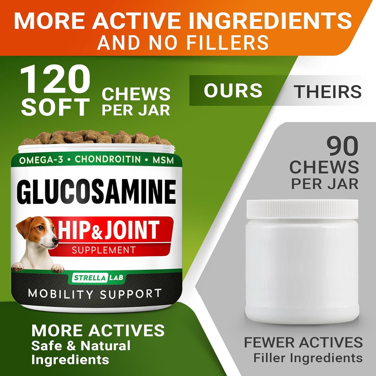 Close up of allergen free gluten free canine mobility treats