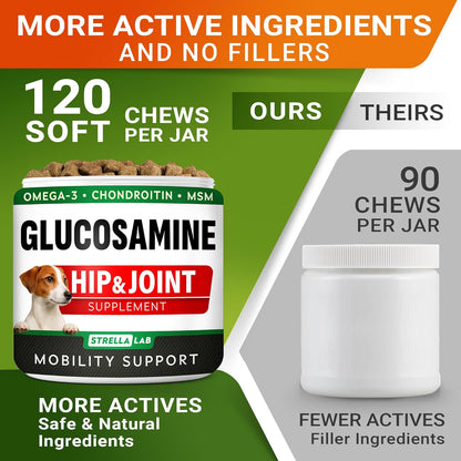 Close up of allergen free gluten free canine mobility treats