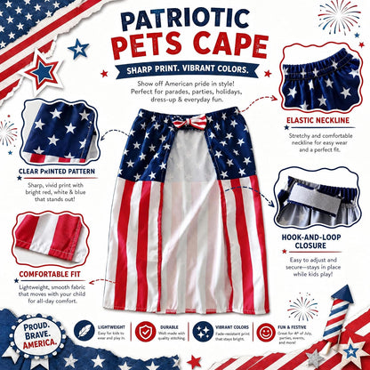 Close-up of the stretchable elastic neckline on the Tailcoat Cos American flag pet outfit.