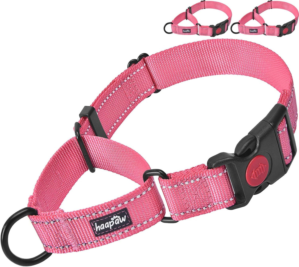haapaw 2 Packs Martingale Dog Collar with Quick Release Buckle Reflective Dog Training Collars for Small Medium Large Dogs (L Neck 17"-21", Beige, 1+1 Packs) - Image 11