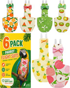 6 Pack Bird Diapers, Reusable Parrot Pigeon Pants, Leakproof Poop Control Suit for Cockatiel Conure Macaw Parakeet Budgie, Indoor Outdoor Nappy for Small Medium Birds (L) - Image 8