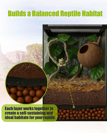 Reptile tank accessories package for bioactive habitats.