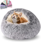 FORMYCATIE Cat Beds for Indoor Cats,Cat Cave for Puppy and Kitty,Calming Small Dog Bed for Small Dogs with Cover Cave,Cozy Warming Fluffy Washable Anti-Slip Pet Sleeping Bag(20 * 20inch,Dark Gray) - Image 10