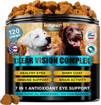 Kinpur Pet Care Clear Vision Eye Vitamins for Dogs front label showing 120 soft chews