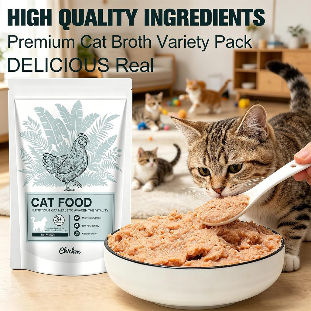Five pack of Xelara high protein cat food toppers