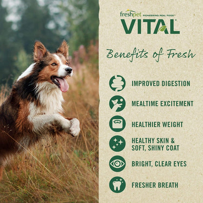 Freshpet Vital dog food roll nutrition information packaging