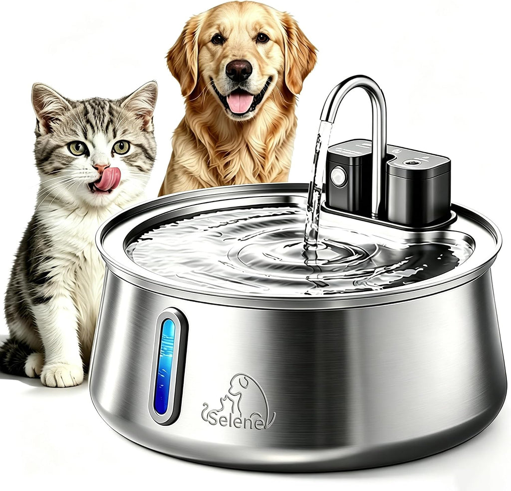 Selene automatic dog water fountain front view
