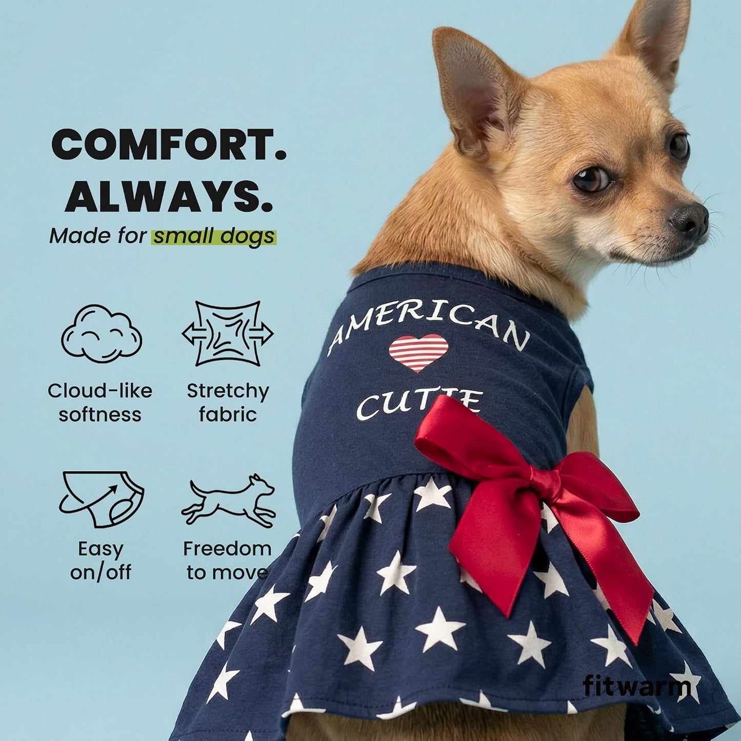 Fitwarm breathable lightweight cotton holiday pet clothing