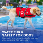 SafeChin anti-choke collar detail on the front of the dog swimming vest
