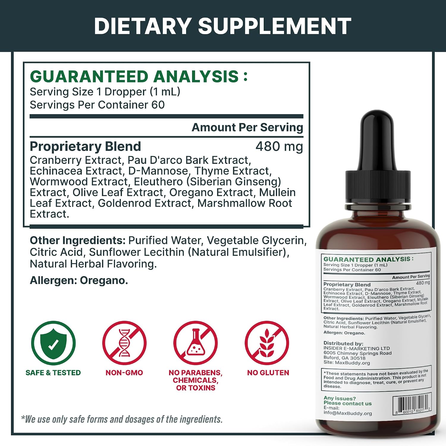 MaxBuddy natural pet detox liquid supplement safe for all breeds