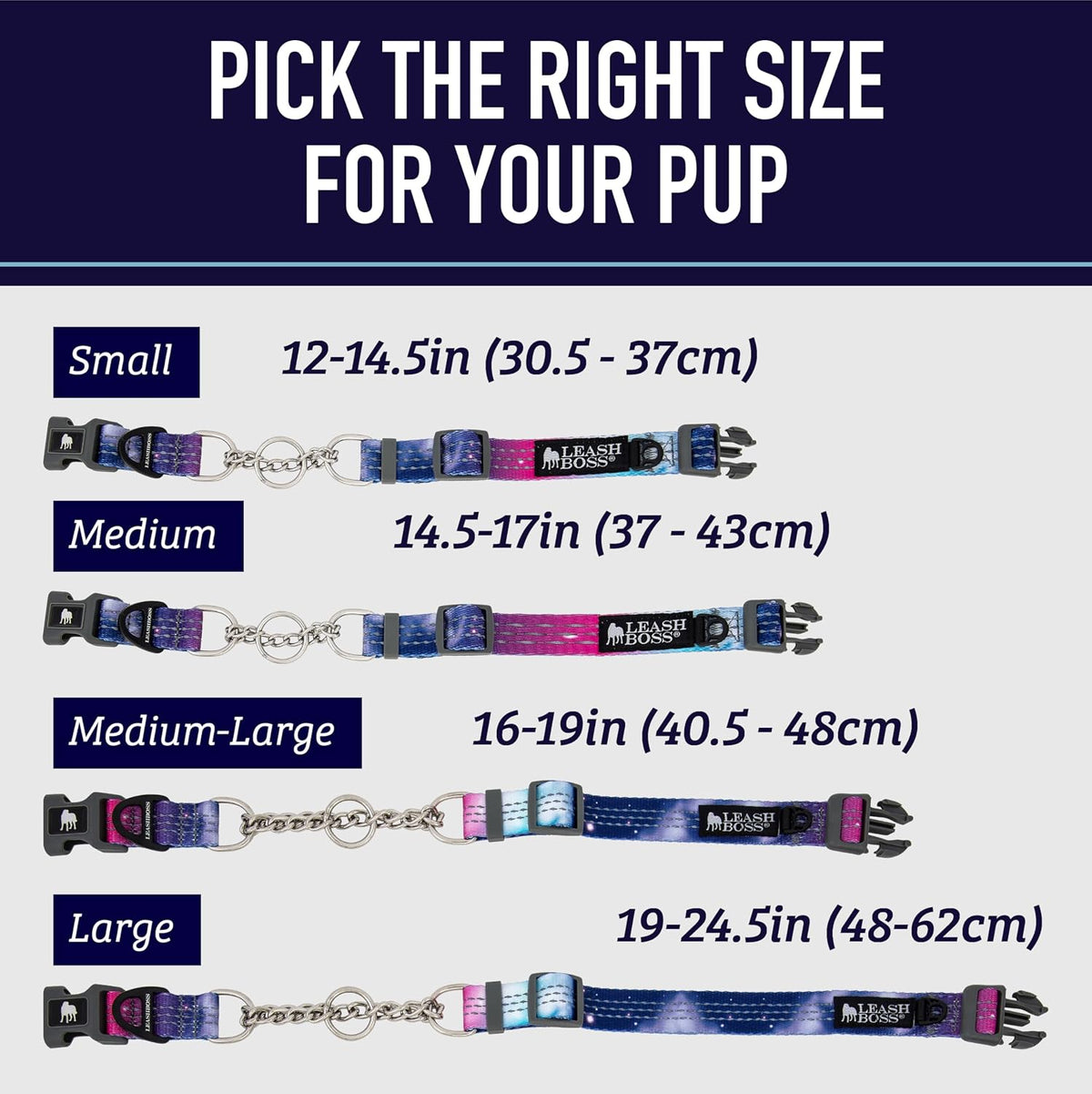 Leash Boss imported pet collar showing separate leash loop and identification tag rings