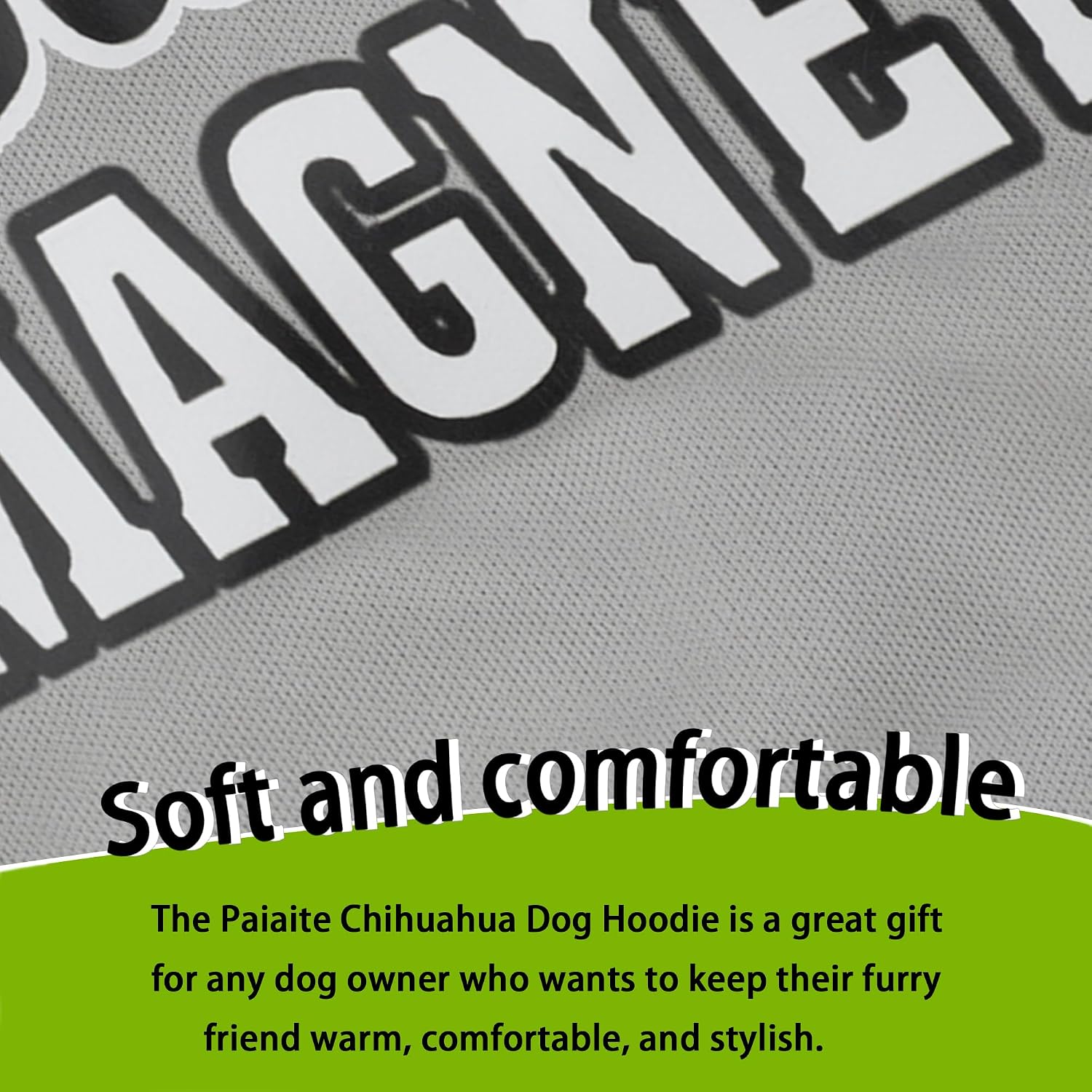 Small dog wearing Paiaite printed shirt