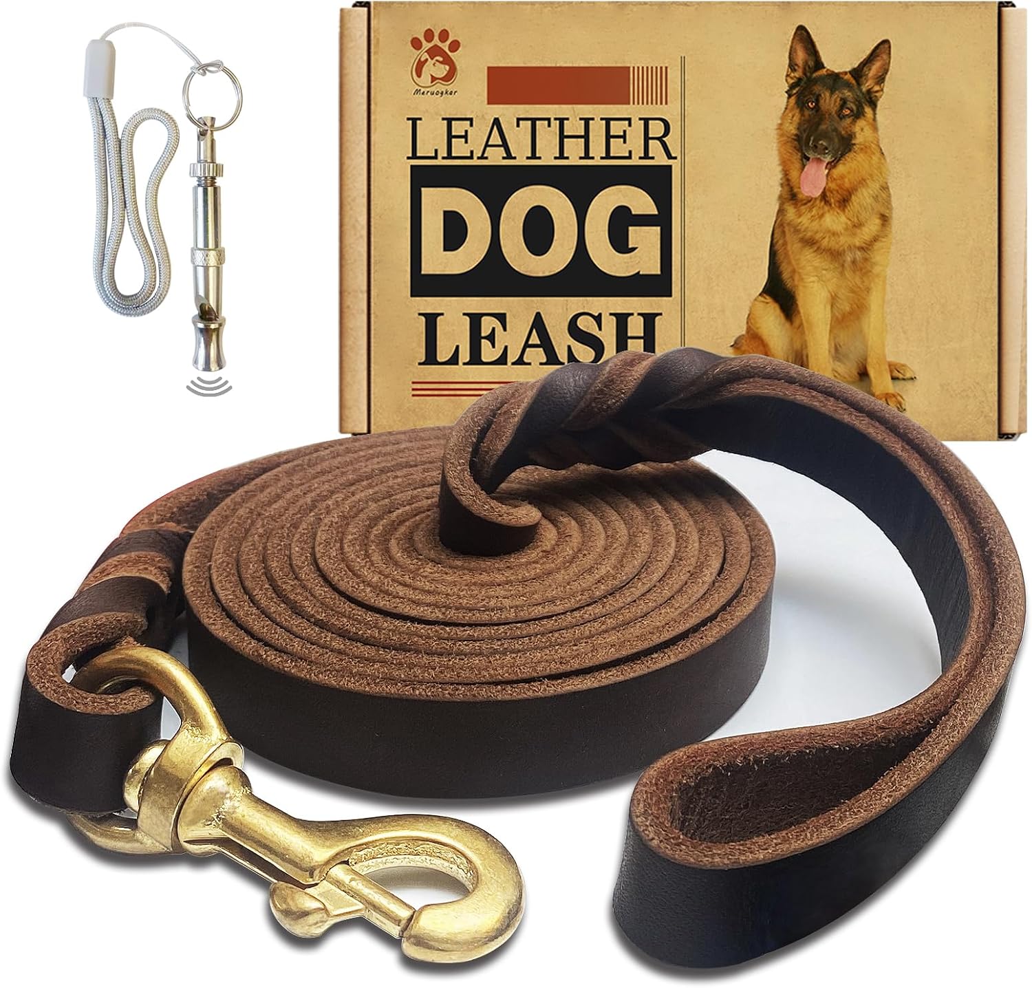 Leather Dog Leash 6ft x 3/4 inch,Strong Heavy Duty Genuine Leather Braided Dog Training Leash, Soft and Comfortable Leather Leash for Large Dogs, Medium Small Dogs (Brown, 6FT*3/4in) - Image 13