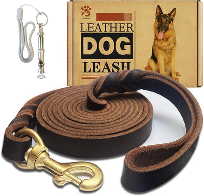 Leather Dog Leash 6ft x 3/4 inch,Strong Heavy Duty Genuine Leather Braided Dog Training Leash, Soft and Comfortable Leather Leash for Large Dogs, Medium Small Dogs (Brown, 6FT*3/4in) - Image 13
