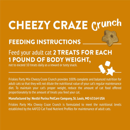 Purina Friskies Cat Treats, Party Mix Cheezy Craze Crunch - 20 oz. Pouch - Image 9