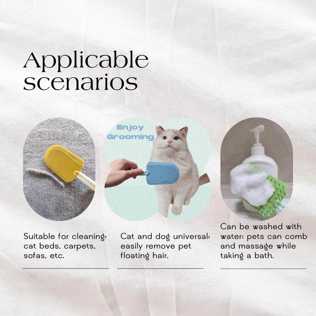 Generic 2 in 1 pet massage and bath brush three piece grooming kit