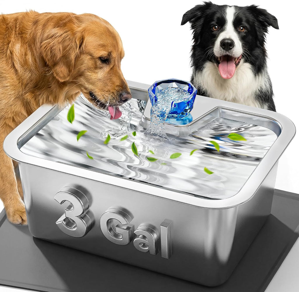 3Gal Large Dog Water Fountain Dispenser, 11L Stainless Steel Pet Fountain with 6 Filters, Ultra Quiet Automatic Dog Water Bowl Dispenser for Large & Multi-pet, Wide Drinking Area, Easy to Clean - Image 15
