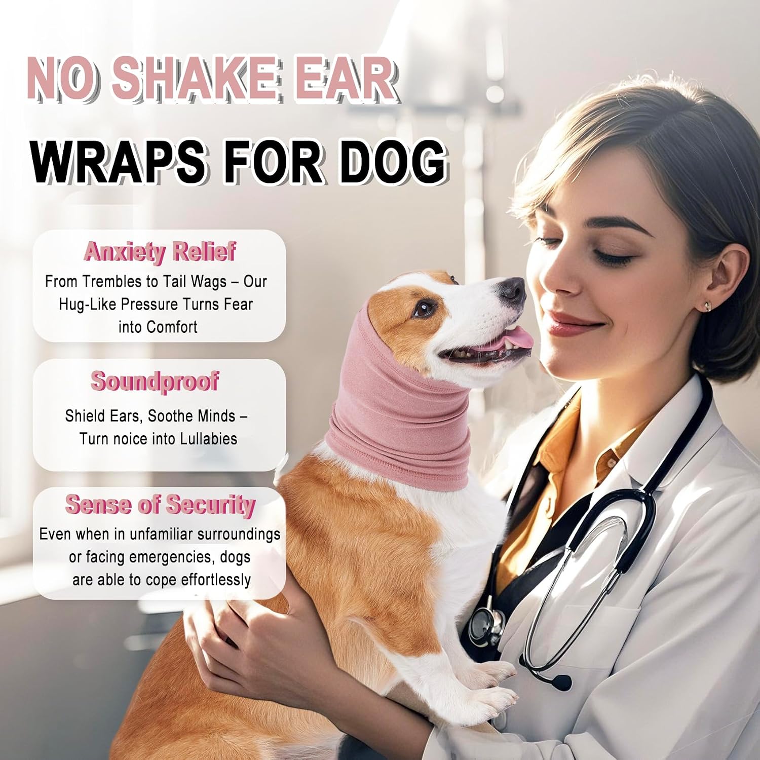 Meifsou medium dog calming wrap highlighting the comfortable double layer design