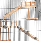 FrgKbTm Bird Perches Platform Swing with Climbing Ladder, Parakeet Cage Accessories Wooden Playing Gyms Exercise Sturdy for Small Birds - Image 6