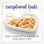 Purina Fancy Feast flaked fish and shrimp can packaging