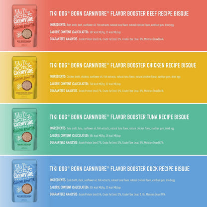 Tiki Dog duck recipe bisque meal topper
