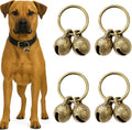 Attkryy brass pet collar bells front view on a pet collar.