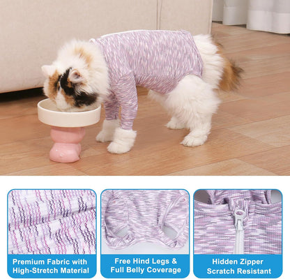 Back zipper detail on Feimax cat surgical suit