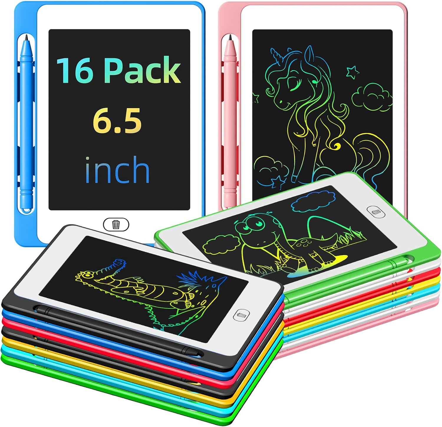 Omxdg 16 pack LCD writing tablet kids set