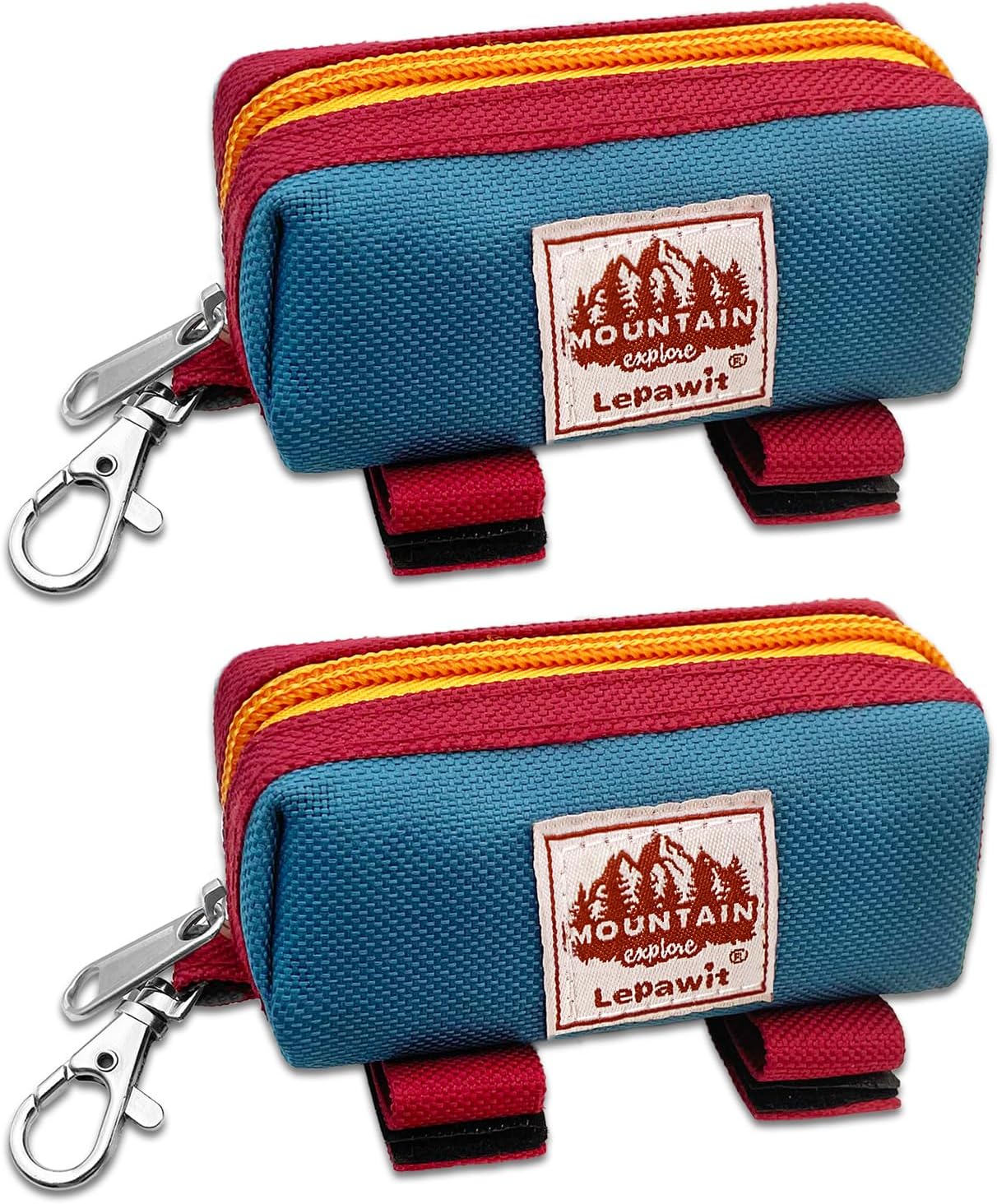 Dog Poop Bag Holder for Leash, Zippered Canvas Poop Bag Dispenser Pouch with Velcro Straps & Metal Carabiner Clip, Holds Keys & Treats for Daily Dog Walking - Image 14