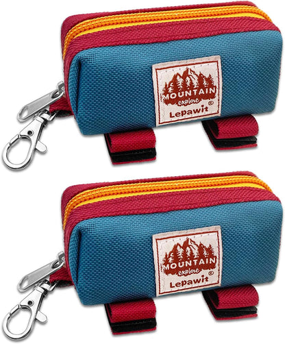 Dog Poop Bag Holder for Leash, Zippered Canvas Poop Bag Dispenser Pouch with Velcro Straps & Metal Carabiner Clip, Holds Keys & Treats for Daily Dog Walking - Image 13