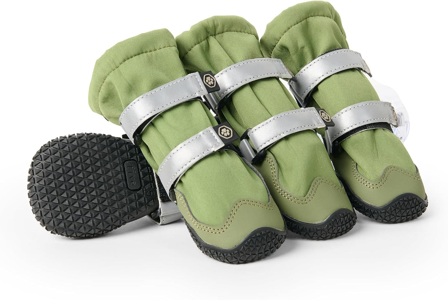Spark Paws Dog Rainboots, Waterproof Dog Shoes for Medium to Large Dogs, Non Slip, Dog Booties and Paw Protectors - 4PCS Doggie Hiking Boots with Reflective Straps - Lilac, Size 5 - Image 13