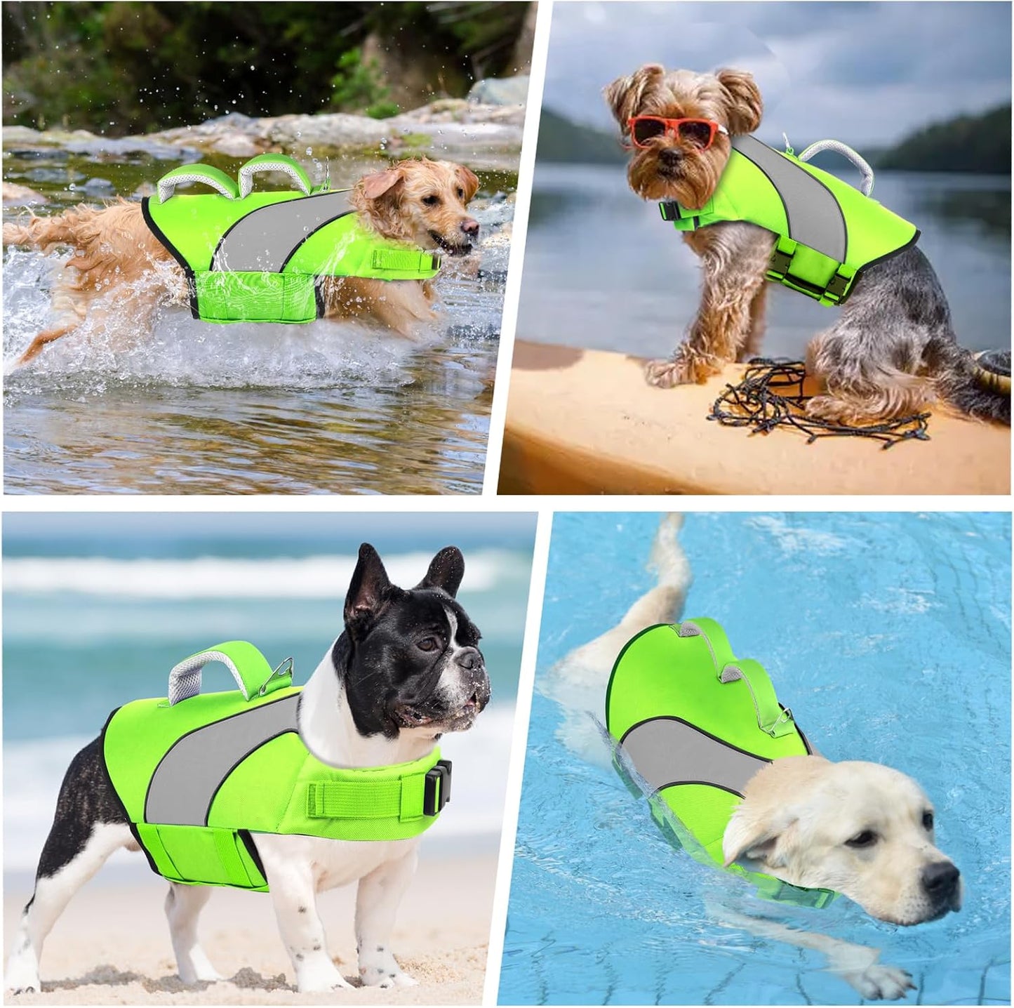 Dog safety swimsuit showing breathable mesh underbelly for comfort