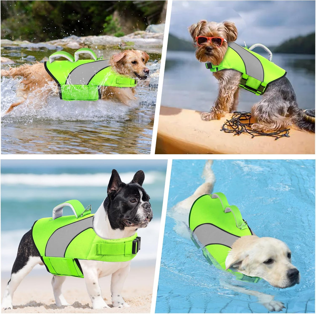 Dog safety swimsuit showing breathable mesh underbelly for comfort